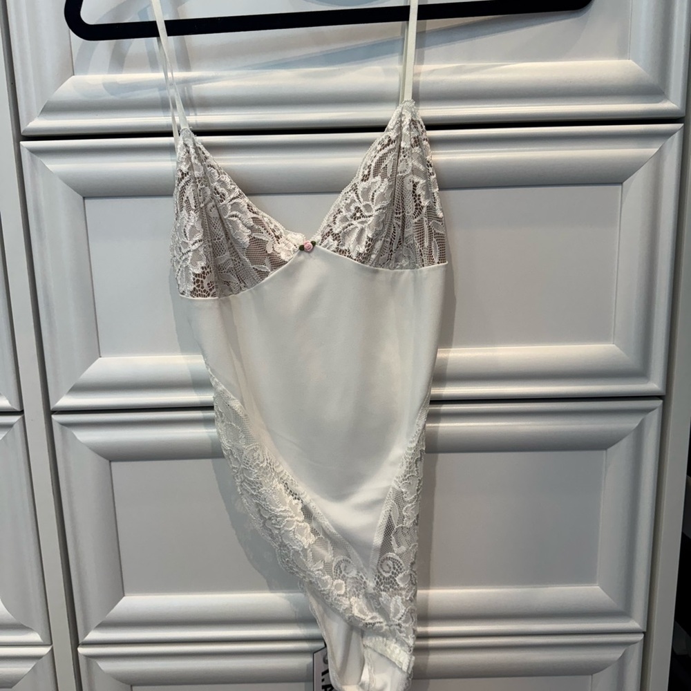 I.AM.GIA White Bodysuit with Lace Detailing